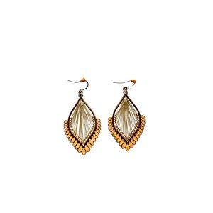 Elegant Gold and Peach Leaf Earrings